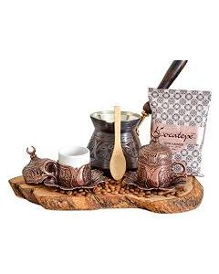handmade arabic coffee set open